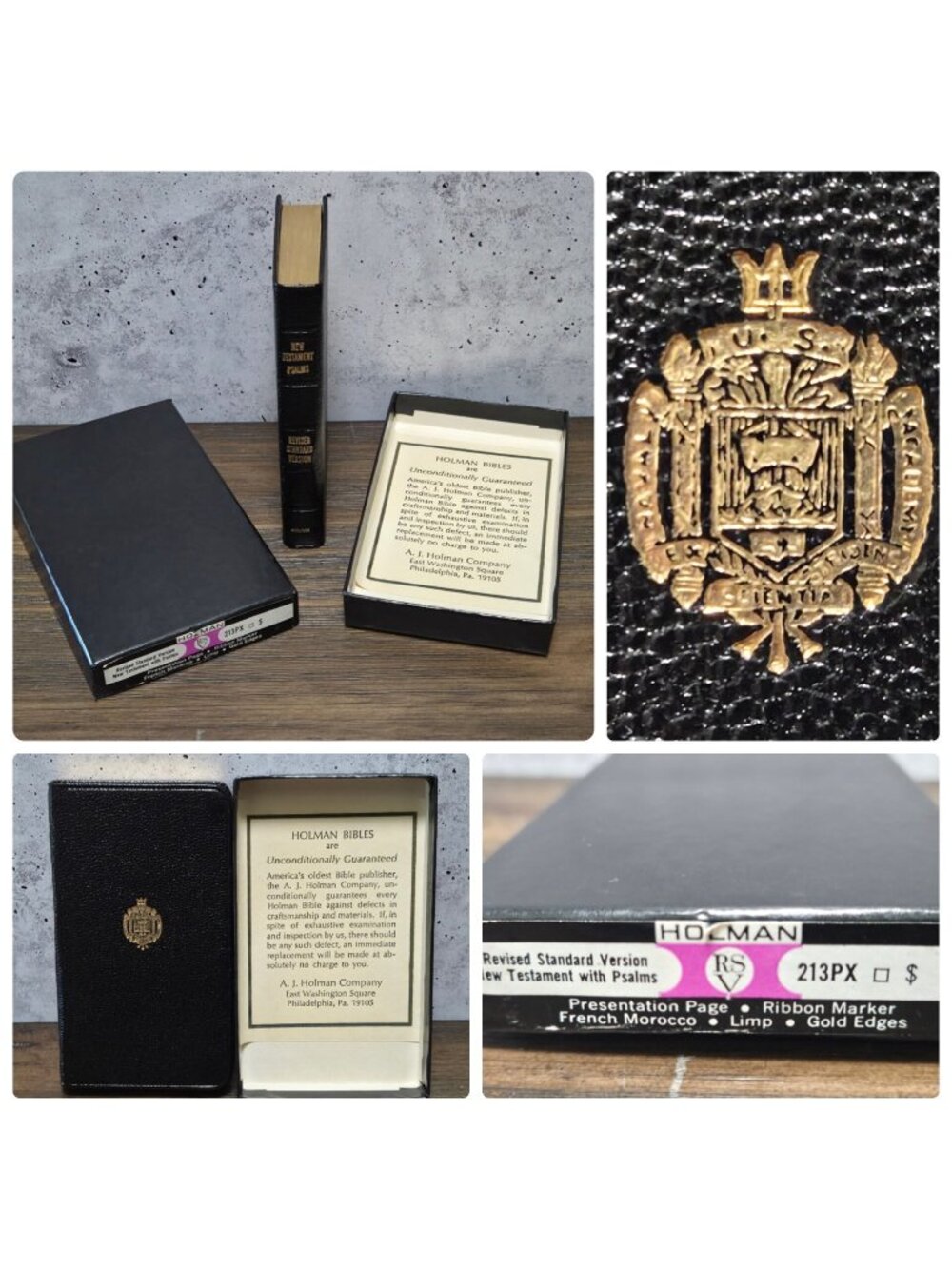 Vtg 1946 Holman New Testament & Psalms Pocket Bible Annapolis US Navy NEW UNUSED